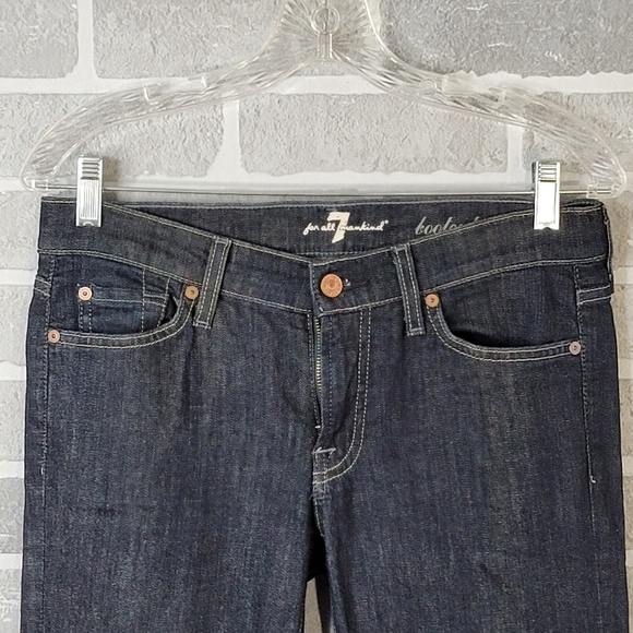 7 For All Man Kind Boot Cut Dark Wash Denim Women's Size 28 - Picture 3 of 13